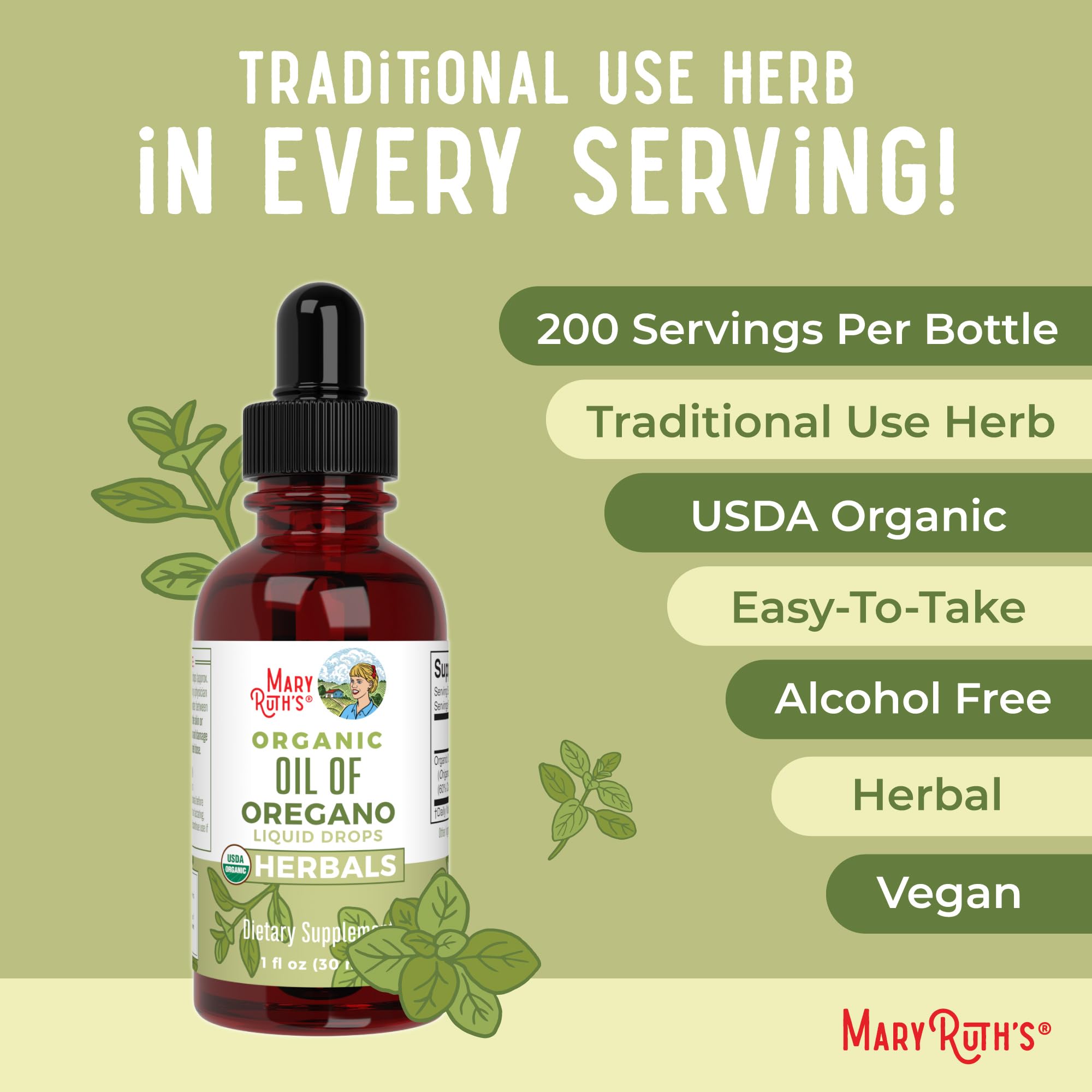 Oregano Oil Drops - 6 Month Supply - USDA Organic Oil of Oregano