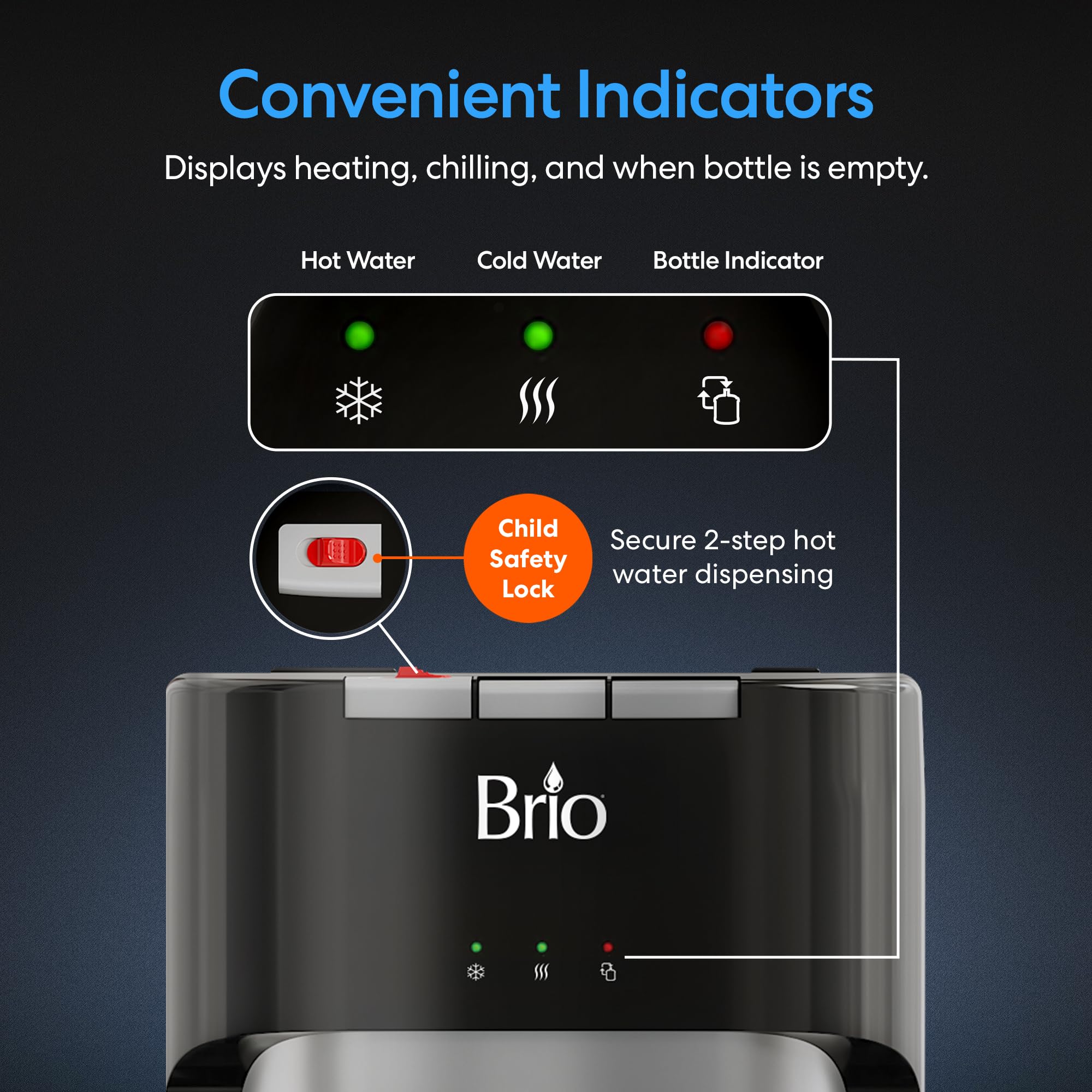 Water Cooler Dispenser - Bottom Loading for 5 Gallon Bottles