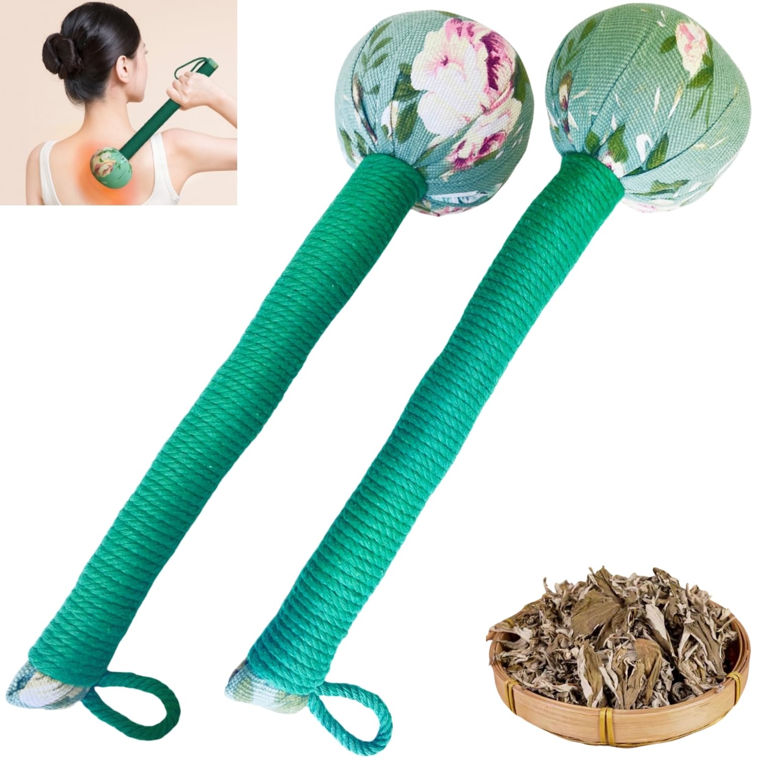 RPR Hammer - Manual Body Massage Hammer, 2pcs Green 12.5IN