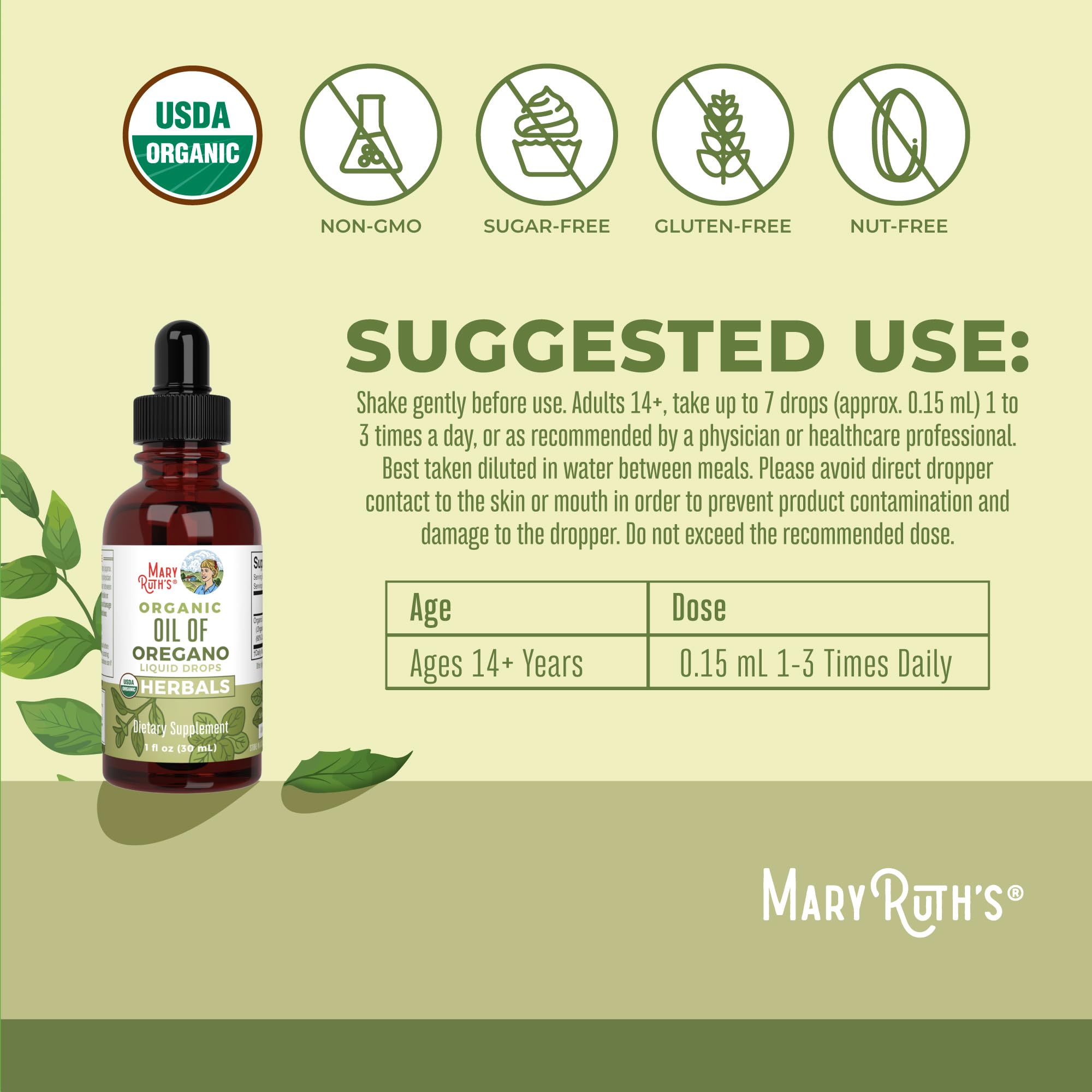 Oregano Oil Drops - 6 Month Supply - USDA Organic Oil of Oregano