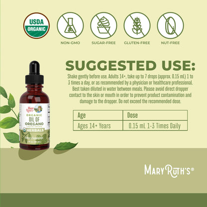 Oregano Oil Drops - 6 Month Supply - USDA Organic Oil of Oregano