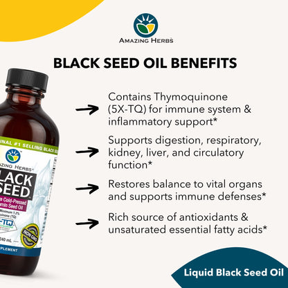 Black Seed Oil - Cold Pressed Nigella Sativa Aids