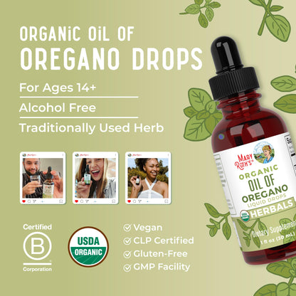 Oregano Oil Drops - 6 Month Supply - USDA Organic Oil of Oregano