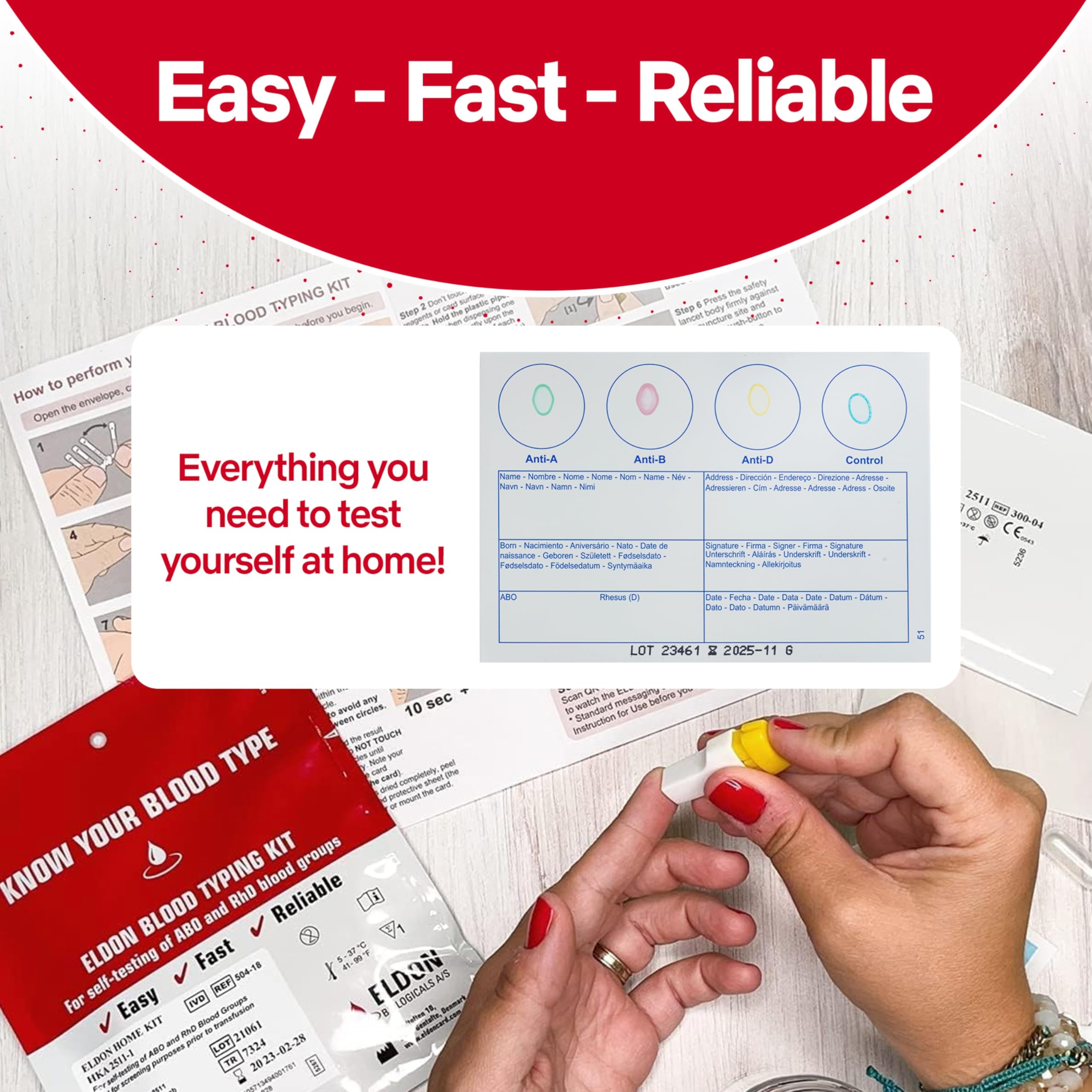 Blood Type Test KIT - Find Out if You are A, B, O, AB & Rh Null